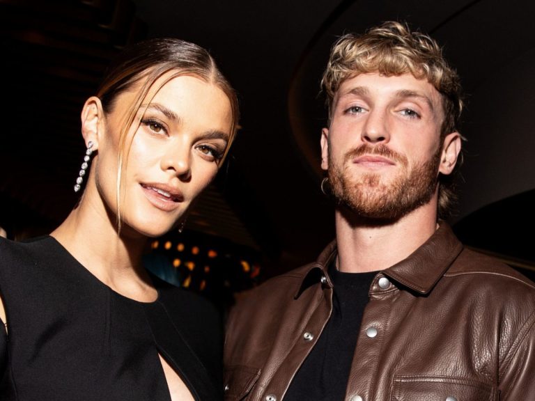 Logan Paul with wife Nina Agdal attending event showcasing their modern celebrity relationship